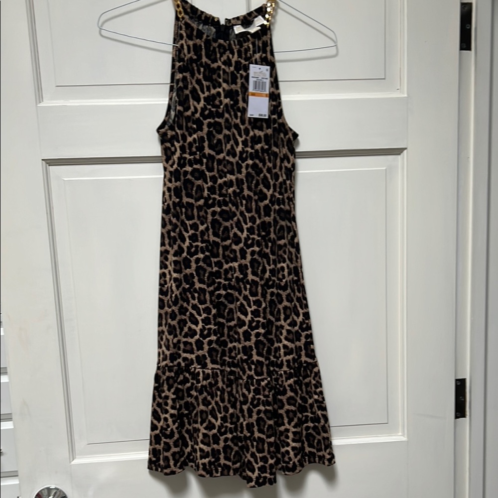 Michael Kors Dark Camel Leopard Dress
